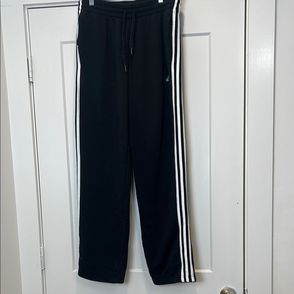 Adidas Black Track Pants with White Stripes size large. In excellent condition! - Picture 1 of 7